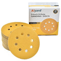 5-Inch 8-Hole Hook and Loop Sanding Discs 150-Grit Random Orbit Sandpaper, 50-Pack