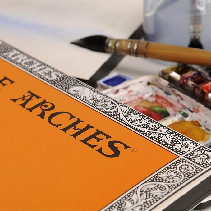 Arches Watercolor Pad 9 x 12 inches Natural White 100% Cotton Paper - 12 Sheet Arches 140 lb Cold Press Pad.