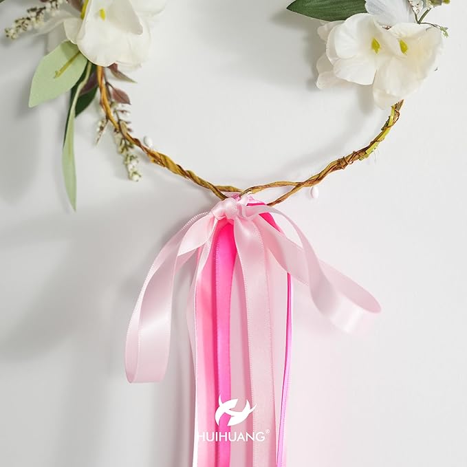 HUIHUANG Pink Satin Ribbon 1/2 inch X 50 Yards Continuous, Baby Pink Double-Faced Satin Ribbon for Gift Wrapping, Bows, DIY Crafts, Flower Bouquet, Bridal Shower Wedding Decor