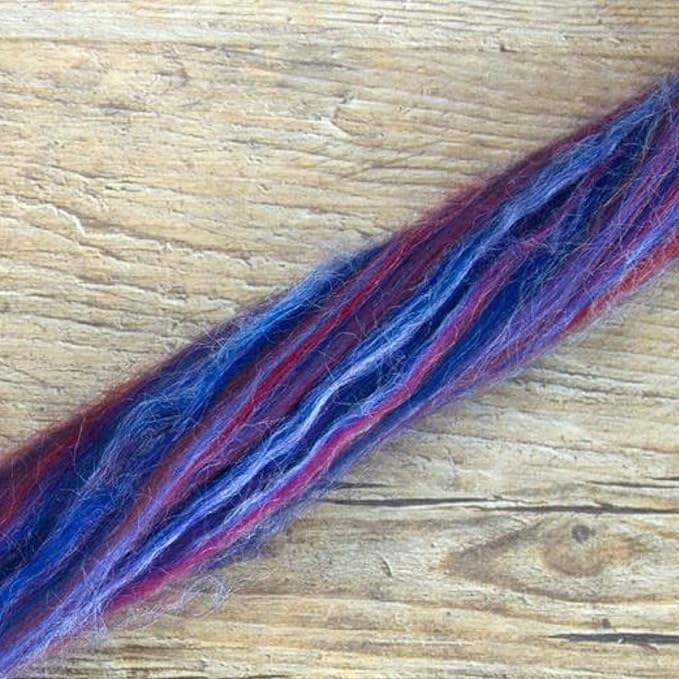 Revolution Fibers – Constellation Range Roving (8 Ounces) | Multicolored Tonal Blend of 70% Dyed Merino and 30% Tussah Silk Combed Top | Soft Fiber for Felting, Spinning, Knitting (Gemini Purple)