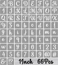 BAMIDELE 1 Inch Alphabet Letter Stencils for Painting, 66 Pcs Reusable Plastic Calligraphy Letter Stencils and Numbers Template Kit for Painting on Wood, Chalkboard, Fabric, Door Porch, Wall Art