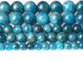60PCS 6mm AAA Natural Blue Apatite Stone Beads Gemstone Round Loose Spacer Beads for Jewelry Making DIY Bracelet Necklace 15"