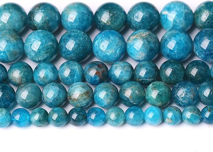 90PCS 4mm AAA Natural Blue Apatite Stone Beads Gemstone Round Loose Spacer Beads for Jewelry Making DIY Bracelet Necklace 15"