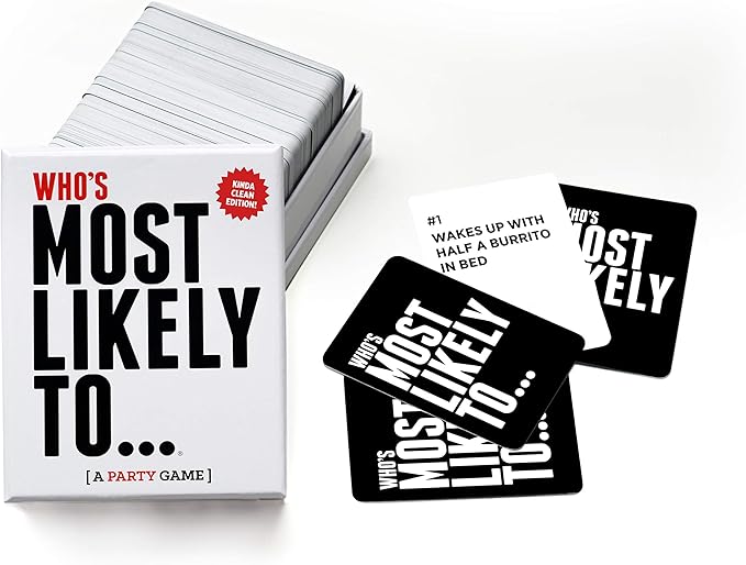 DSS Games Who's Most Likely to...Kinda Clean Family Edition [A Party Game | Great for Adults, Teens & Kids | Halloween, White Elephant Gift, Stocking Stuffer | Game Nights & Big Groups]