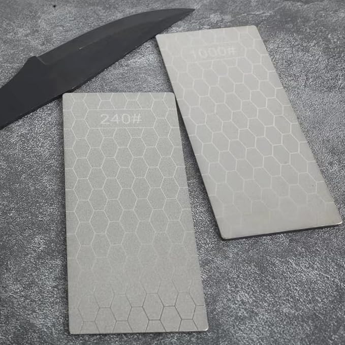 11 Pcs Diamond Sharpening Stone, with Angle Guide and Leather Strop, Knife Sharpener Stone Whetstone Honeycomb Surface Plate with Non-slip Base for Pocket Knives Scissors