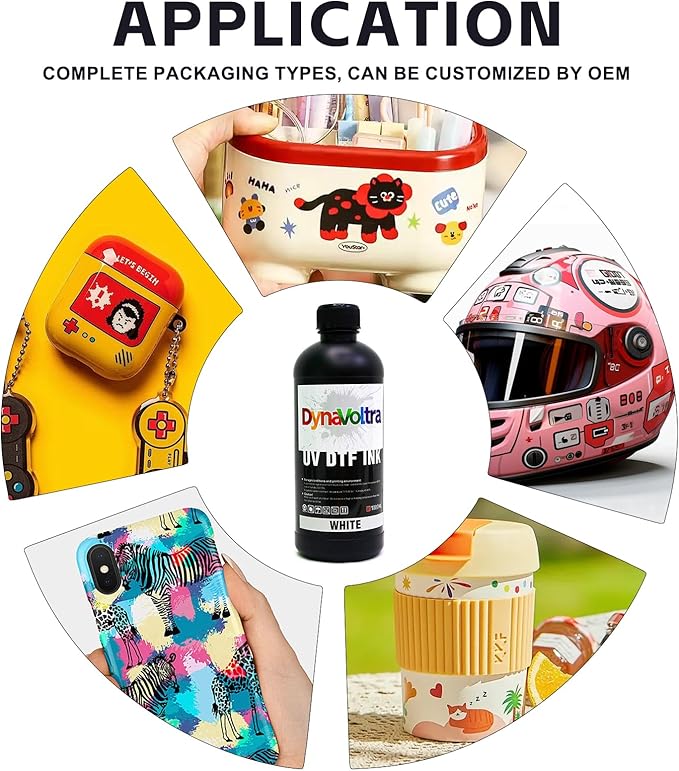 1000ML White UV DTF Ink for UV DTF Printer – Compatible with Ep XP600 TX800 i3200 L805 1390 DX5 DX6 DX7 i1600 DX10 – Fast-Drying, Opaque Direct to Film Ink for Sticker Printing (White)