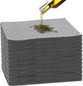 Oil Absorbent Pads Weight Dimpled Pad Garage Accessories Water Absorbent Mat Oil Spill Mat for Oil-Based & Water-Based Fluids Absorbing & Protecting Home Garage Basement (Gray,9.8'' x 13'') (100PCS)