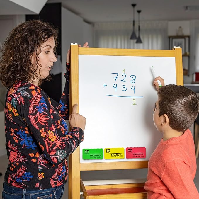 OWLKELA Dry Erase Erasers, Magnetic Whiteboard Erasers 8 Pack for White Board, White Board Markers Dry Erase, Ideal for Classroom, Home, Office