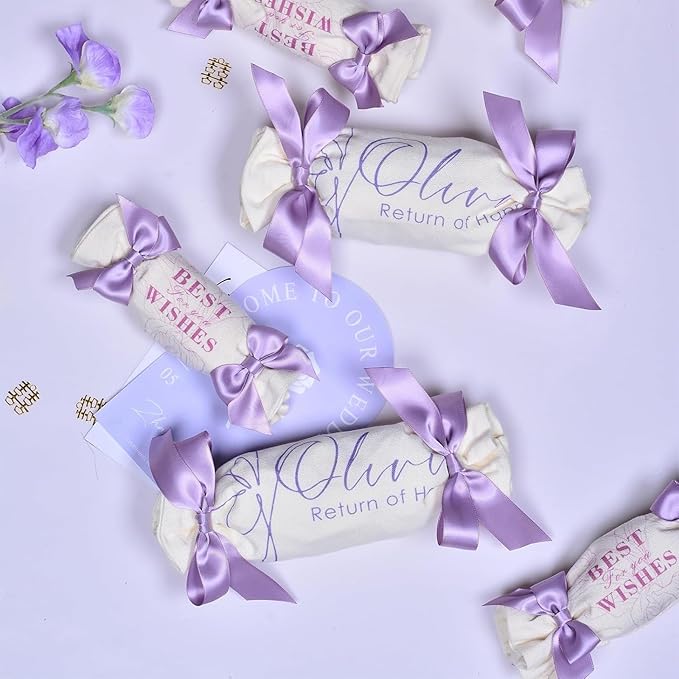5/8" x 100 Yards Light Lilac Polyester Satin Ribbon Single Faced Bulk Fabric Ribbons for Gift Wrapping, Crafting, Bows Making, Sewing, Wedding, Home Decor