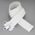 Leekayer 1PCS #10 96 Inch Heavy Duty Zipper for Sewing Separating Large Plastic Zippers White Tape with Double Pull Tab Slider, Sleeping Bag, Boat, Canvas, Cover, Trampoline, Dog Bed,Tent zipper 243cm