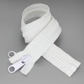 Leekayer #10 Heavy Duty Zippers Separating Large Plastic Zippers White Tape with Double Pull Tab Slider, for Sewing,Sleeping Bag, Boat, Canvas, Cover, Trampoline, Dog Bed,Tent (72" 1pcs)
