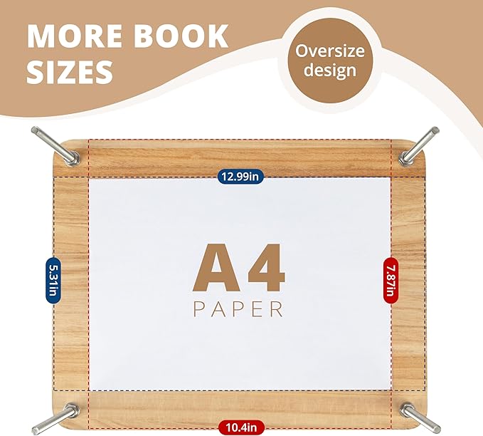 50 Pcs Book Binding Kits, 15"x11.4" Inch Wooden Book Press，Books Binding Materials, with Bone Folder, Awl, Needles for DIY Bookbinding, BookRepair, Handmade Crafts