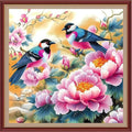 DMCXART Counted Cross Stitch Kits for Adults Needlepoint Kits Unprinted Cross Stitching Embroidery Kit 11CT Cross Stitch Supplies-Couple Bird Flowers 18x18 inch