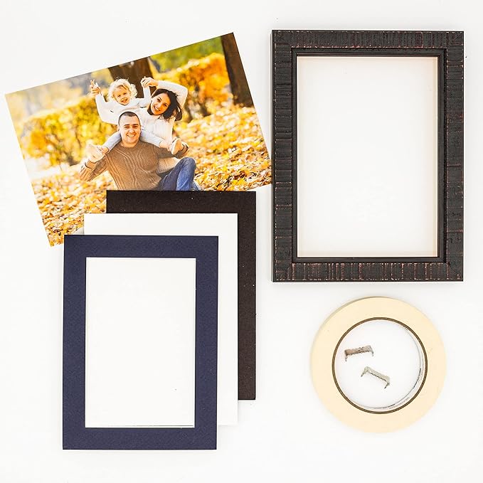 6x8 Mat for 8x10 Frame - Precut Mat Board Acid-Free Navy 6x8 Photo Matte Made to Fit a 8x10 Picture Frame, Premium Matboard for Family Photos, Show Kits, Art, Picture Framing, Pack of 10 Mats