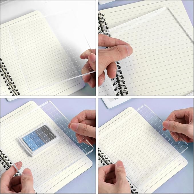 Large Acrylic Blocks for Stamping,5.9"×5.9" Transparent Acrylic Stamp Block,Clear Stamps for Card Making for DIY Crafts Scrapbooking Card Making Decorative Stamps