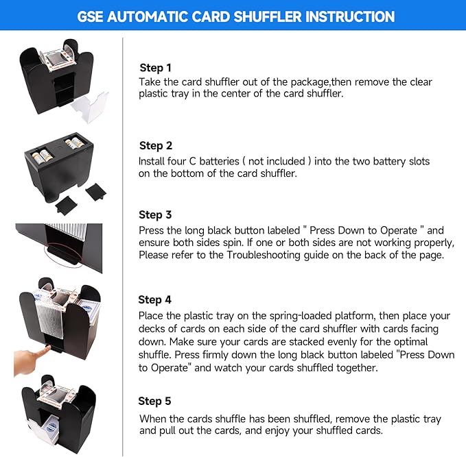GSE Games & Sports Expert 6-Deck Automatic Card Shuffler, Battery-Operated Shuffler Machines for Playing Cards, Blackjack, Texas Hold'em, Canasta, UNO, Rummy, Bridge