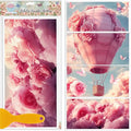 GLOBLELAND 4 Sheets Pink Roses Hot Air Balloons Rub on Transfers Pink Flower Furniture Decor Transfers Romance Butterflies Decal Transfers Stickers for Bedroom Living Room Desk Table Valentine's Day