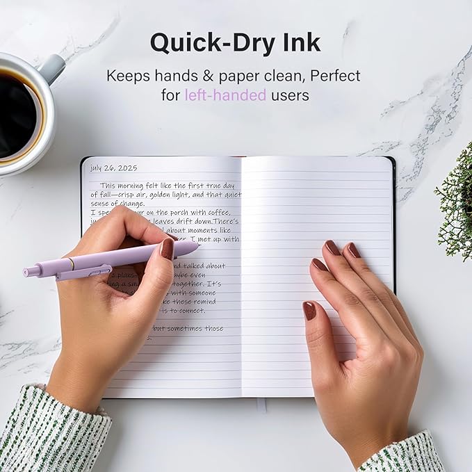 8Pcs Gel Pens - 0.5mm Black Ink Pens Fine Point Smooth Writing, Quick Drying Retractable Pen for Journaling, Cute School & Office Supplies
