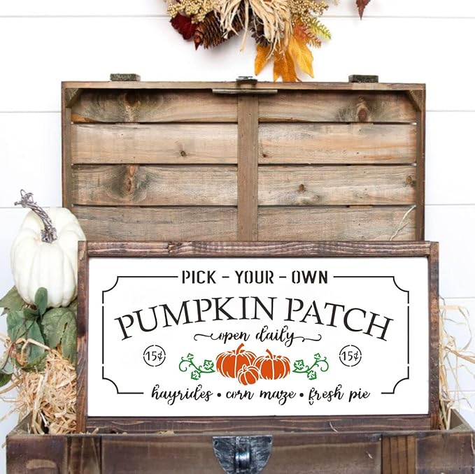 Fall Stencils for Painting on Wood Reusable Pumpkin Stencil Thanksgiving Drawing Templates Large Welcome/Happy Fall Y’All Porch Sign