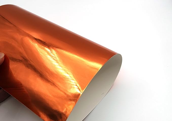 TGXRZX Metallic Orange Cardstock Paper,Size 8 "x 11" (250gsm), 15PCS,Mirror Finish Gold Foil Board for Crafting, Invitations, and Decorations,Die Cut and Plotter,Card Making (Orange)