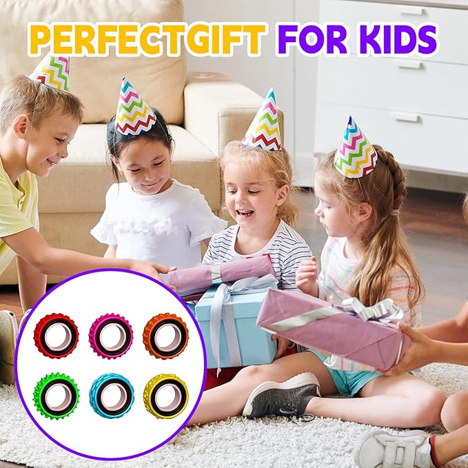 Fidget Toys Sensory Ring for Kids, Finger Spinner Rings Quiet Finger Spinne Fun Fidgets for Student Classroom Prize Stocking Stuffers (12PCS)