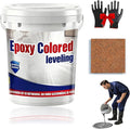 Epoxy Floor Paint, Epoxy Colored Sand Floor Paint, High-Gloss Marble Effect Self-Leveling Coating, Waterproof, Non-Slip, Ultra-Durable for Garage, Basement, Wood Floors (Orange,6.6 lb)