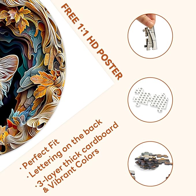 masseruon Puzzles for Adults 1000 Pieces-Cat Puzzle-26.6 * 26.6in Round Jigsaw Puzzels with HD Matte Finish-Hard Difficult Puzzel for Adult-Challenging Gift for Puzzel Lovers Home Decor