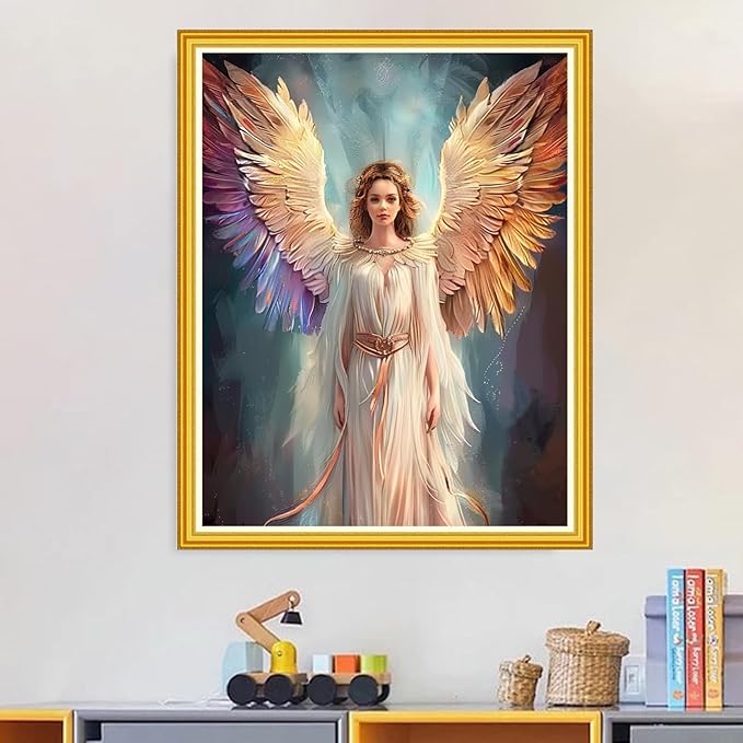 Magxvouy Cross Stitch Kits Stamped Full Range of Embroidery Kits,Cross Stitch Patterns Needlework Kits for Beginners 11CT Printed Kits&Guardian Angel 16x20 inch