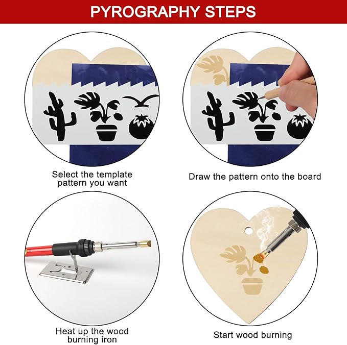 Wood Burning Kit for Beginners, 73PCS Professional Wood Burning Pen and Accessories Wooden Kits Embossing Carving and Wood Burning