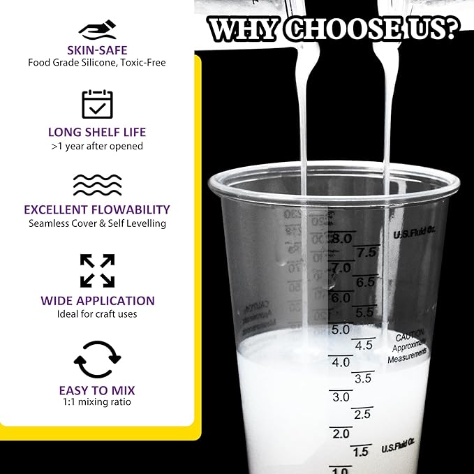 Silicone Mold Making Kit - 150oz Elastic Liquid Silicone Rubber for Making Silicone Mold, Casting - Fast Cured Translucent 18A Molding Silicone for DIY Resin Molds, Candle Molds, Soap Mold, Crafts