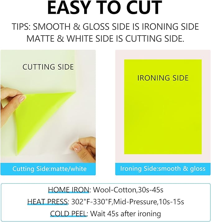 guangyintong HTV Heat Transfer Vinyl Bundle, 52 Pack 12" x 10" Iron on Vinyl for T-Shirt, 33 Assorted Colors Clossy Reflective and Fluorescent HTV Vinyl for All Cutting Machine Easy to Cut & Weed
