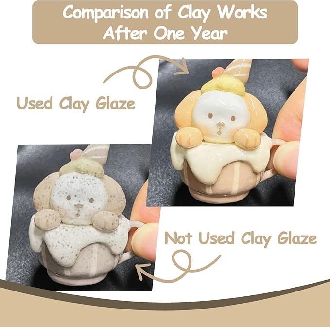 Air Dry Clay Glaze 100ml, Gloss Varnish for Air Drying Clay - Clear Gloss Finish for Pottery/Sculptures/DIY Craft - Waterproof Acrylic Coating