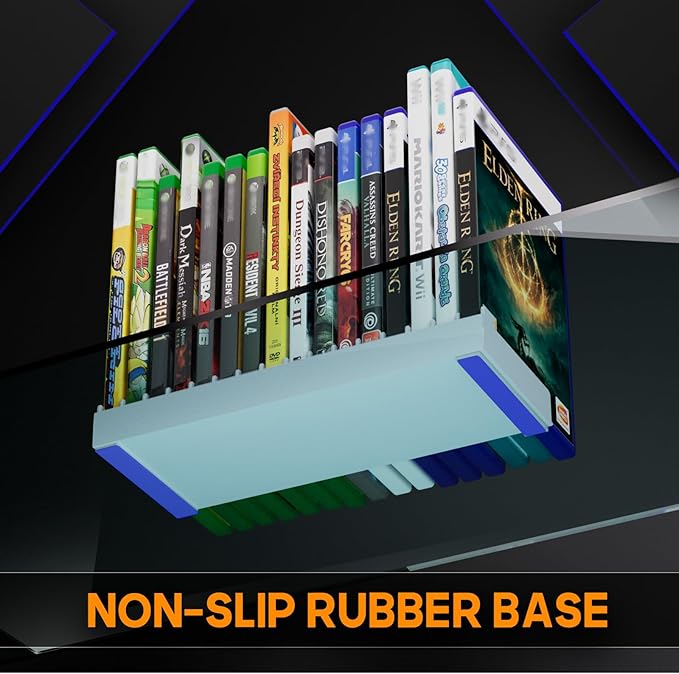 Nargos Video Game Storage Holder for for PS5/ PS4/ PS3/ PS2/ Xbox One/Xbox 360 and Xbox Series X/S/Wii/Switch/Switch 2 Game Cases, DVD and Blu-Ray Organizer for Desk (2, White)