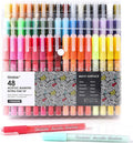 Grabie Acrylic Paint Pens Markers, 48 Colors, 0.7 mm, Extra Fine Tip Drawing Markers, Premium Paint Pens for Painting on Various Surface, Art Supplies, Set of 48