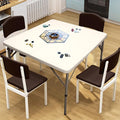 34" Fold in Half Square Folding Table, Plastic Square Card Table, Game for Puzzles Crafting Fold in Half Camping Table Utility use for Indoor Outdoor Picnic Party