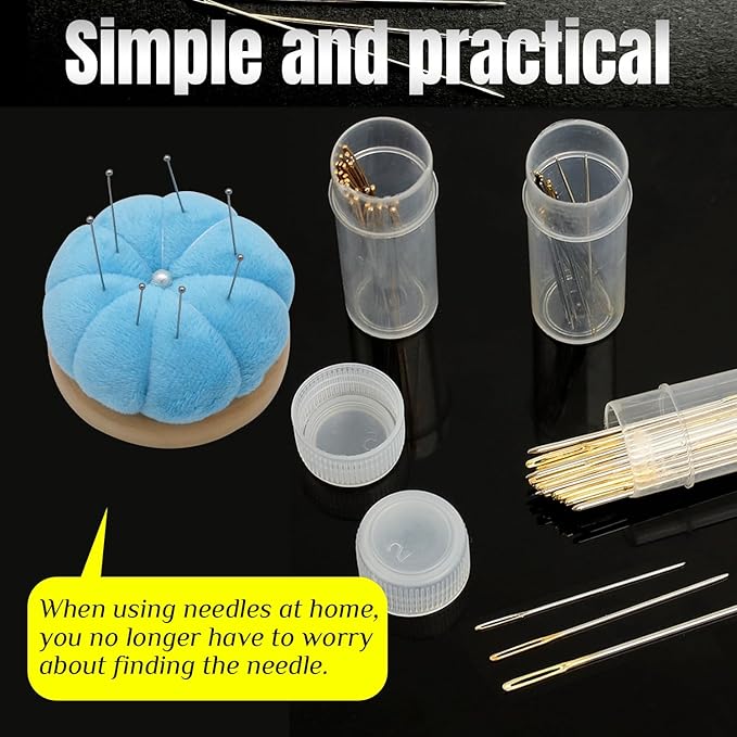 Uxney Pin Cushion,Wooden Sewing Pin Cushion Pincushion Needle Cushion for Sewing Quilting Needlework DIY Crafts(Sky Blue,2 PCS)