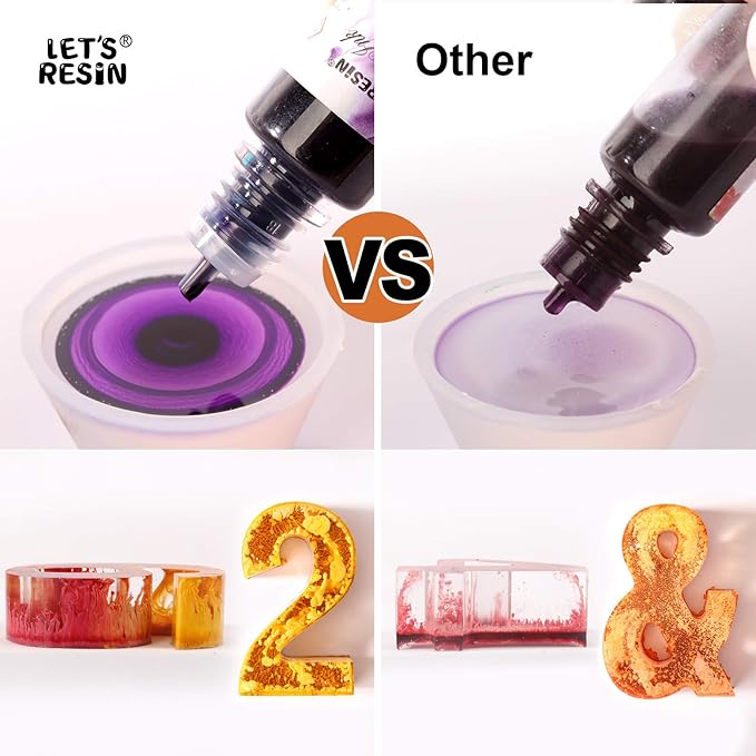 Alcohol Ink Set Epoxy Resin Dye- LET'S RESIN Vibrant Colors Alcohol Ink for Epoxy Resin, Concentrated Alcohol Based Resin Ink for Tumblers,Epoxy Resin Molds,Alcohol Inks Art (Each 0.35oz x 18 Bottle)
