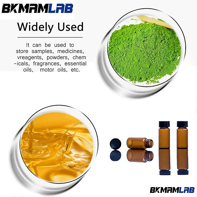 40ml Amber Small Glass Vials 30pcs with Screw Caps(30pcs)