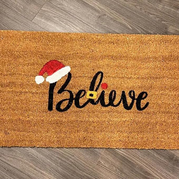 Christmas Stencils for Painting on Wood 12" Christmas Doormat Stencils Holiday Stencil Merry Christmas Believe Drawing Templates for Door Mats Porch Wreath Decor