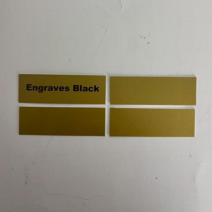 Blank Metal Plates for Laser Engraving - 4 Pack | Aluminum Sheets 0.020" Thick | CO2, Diode, Fiber Laser Compatible | Multiple Sizes & Colors (Gold (engraves black), 1x6.25 inch)