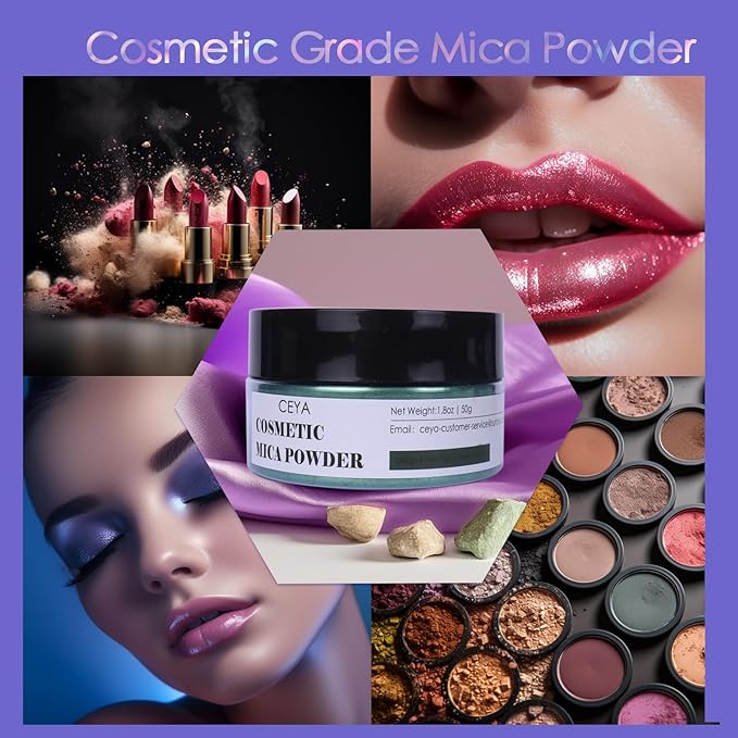 Ceya Mica Powder, 1.8oz/ 50g Dark Brown Lip Gloss Pigment Powder, Cosmetic Grade Soap Making Colorants Candle Dye for Epoxy Resin, Kintsugi Repair, Body Butter, Bath Bomb, Eye Shadow, Resin Craft,Nail