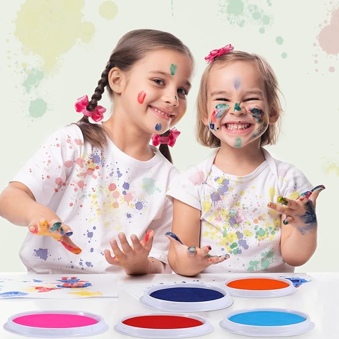 MoloTAR Craft Large Ink Pad Stamps Partner Diy Color,8 Colors Rainbow Finger Ink pad for kids (pack of 8)