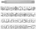 33 PCS Leather Stamping Tool Set, 32 PCS Leather Stamps Patterns + 1 Stamping Handle for Craft, Quality Craft Tool Stamp Set for DIY Beginners and Professionals