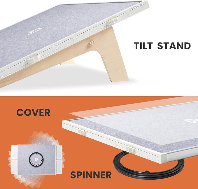 Rotating Puzzle Board with Drawers and Cover, Dual-Sided Portable Jigsaw Puzzle Table,Tilt&Lazy Susan,Gift for mom Adults (Gray, 1000-piece)