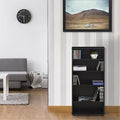 Adjustable Shelves Multimedia Storage Tower Rack with Spacious Media Organization, Durable Design, Versatile Rack for DVDs, CDs, Games, and More Espresso/4 Tier