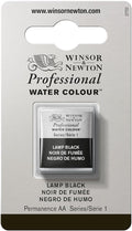 Winsor & Newton Professional Watercolor, Half Pan, Lamp Black