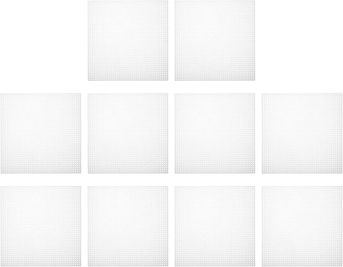 PATIKIL Plastic Mesh Canvas Sheets,10Pcs 5.5 x 5.5inch Cross Needlework Blank Yarn Crafting for Embroidery DIY Bookmarks Cup Mats, White, Square