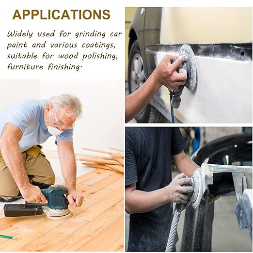 6-Inch No-Hole Hook and Loop Sanding Discs 220-Grit, Random Orbital Sandpaper for Automotive and Woodworking, 100-Pack