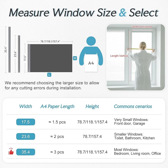DOWELL One Way Window Privacy Film with 3 Tools Window Tint for Home Sun Blocking Heat Control Anti UV Reflective Mirror Covering See Out Not in for House and Office Black Silver 23.6" X 78.7"