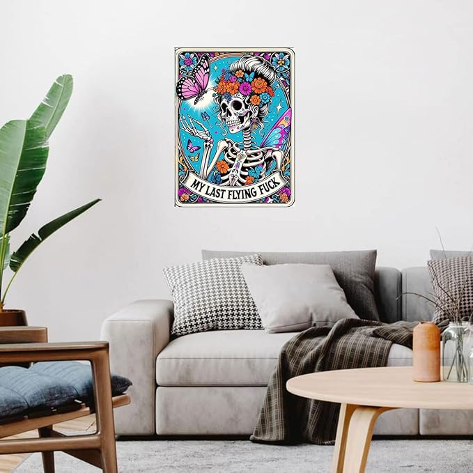 Skullhead Stamped Cross Stitch Kits - Flower Counted Cross Stitch Kits for Beginners Adults Needlepoint Cross-Stitch Patterns Butterfly Dimensions Needlecrafts Embroidery Kits Arts and Crafts